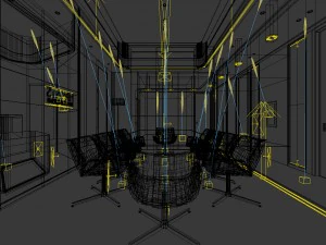 conference room office reception hall 01 3D Model