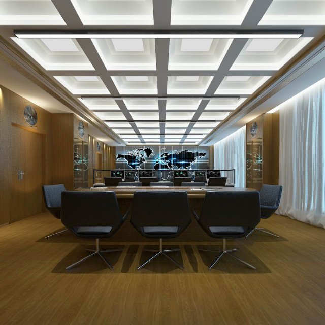 conference room office reception hall 03 3D Модель .c4d .max .obj .3ds .fbx .stl .blend 