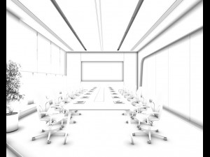 conference room office reception hall 04 Modello 3D