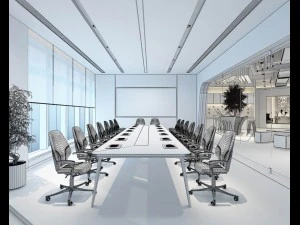 conference room office reception hall 04 3D Model