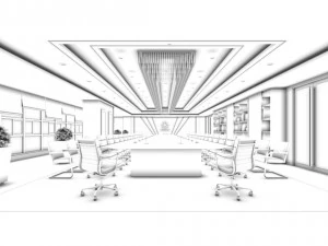 conference room office reception hall 06 3D Model