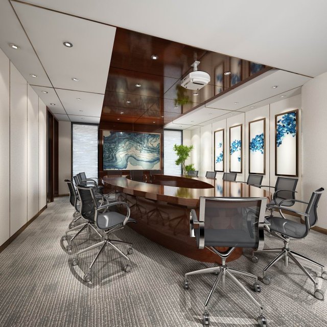 conference room office reception hall 08 3D मॉडल .c4d .max .obj .3ds .fbx .stl .blend 