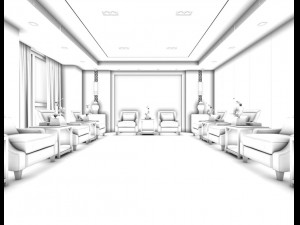 conference room office reception hall 12 3D Model