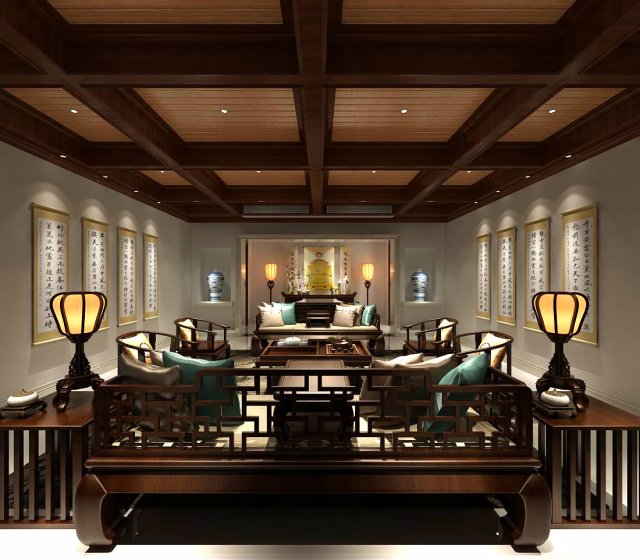 office reception area meeting room 16 3D Model .c4d .max .obj .3ds .fbx .stl .blend 