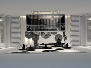 office reception area meeting room 21 Modello 3D