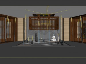 office reception area meeting room 21 Modello 3D