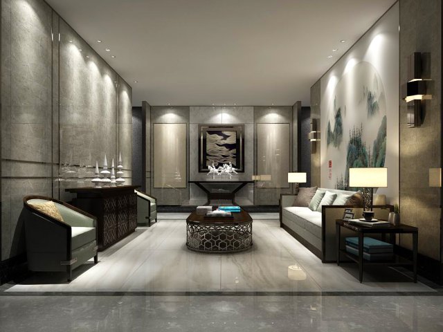 office reception area meeting room 22 3D Model .c4d .max .obj .3ds .fbx .stl .blend 