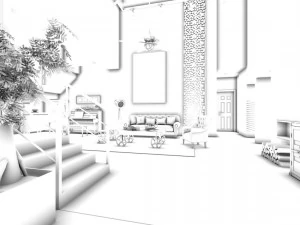 office reception area meeting room 24 3D Model