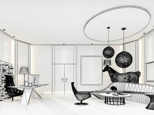 office reception area meeting room 26 3D 모델