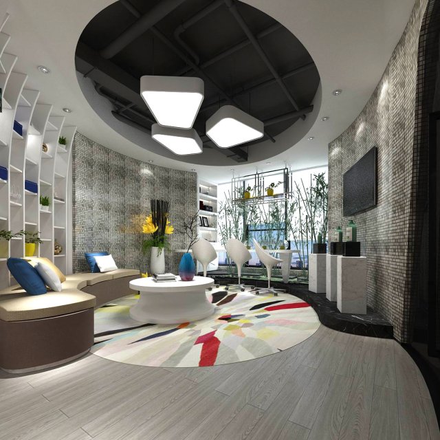 office reception area meeting room 27 Modelo 3D .c4d .max .obj .3ds .fbx .stl .blend 