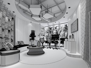 office reception area meeting room 27 Modelo 3D