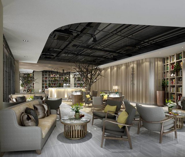 office reception area meeting room 37 3D 模型 .c4d .max .obj .3ds .fbx .stl .blend 