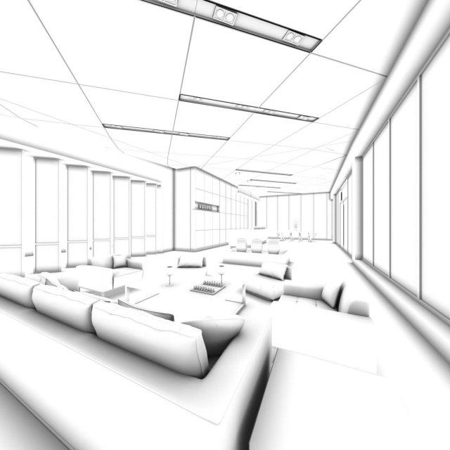 office reception area meeting room 04 3D Model .c4d .max .obj .3ds .fbx .stl .blend 