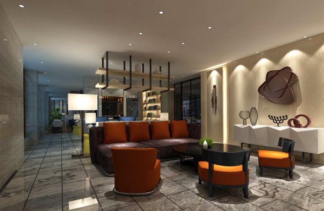 office reception area meeting room 08 Modello 3D .c4d .max .obj .3ds .fbx .stl .blend 