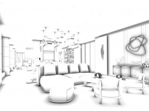 office reception area meeting room 08 Modello 3D