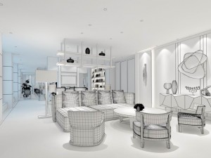 office reception area meeting room 08 Modello 3D