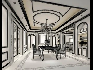 family - kitchen - restaurant 01 3D Model