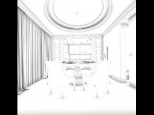 family - kitchen - restaurant 02 3D Model