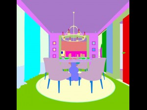 family - kitchen - restaurant 02 Modèle 3D