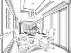family - kitchen - restaurant 03 3D Model
