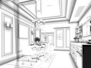 family - kitchen - restaurant 07 3D Model