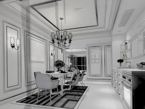 family - kitchen - restaurant 07 3D Model