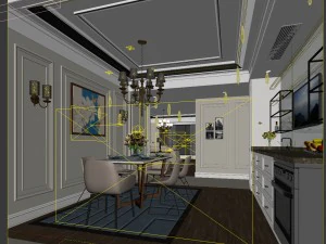 family - kitchen - restaurant 07 3D Model