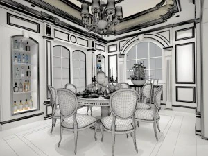 family - kitchen - restaurant 10 3D Model
