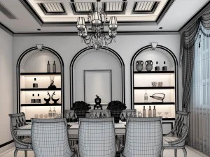 family - kitchen - restaurant 11 3D Model