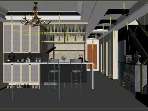 family - kitchen - restaurant 12 3D Model