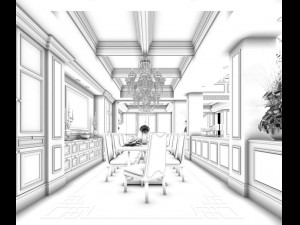 family - kitchen - restaurant 15 3D Модель