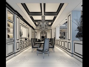 family - kitchen - restaurant 15 3D Модель