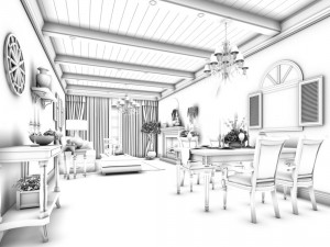 family - kitchen - restaurant 21 3D Модель