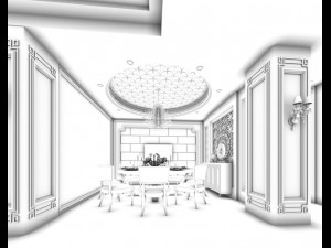family - kitchen - restaurant 26 3D 모델