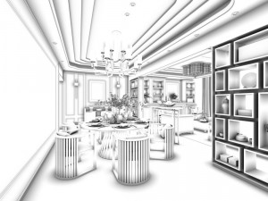 family - kitchen - restaurant 28 Modèle 3D