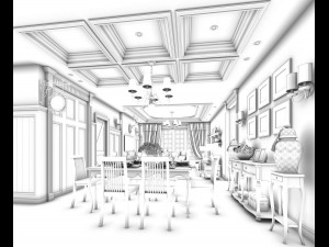 family - kitchen - restaurant 30 3D Model