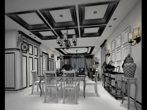 family - kitchen - restaurant 30 3D Model