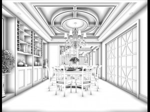family - kitchen - restaurant 31 3D Модель