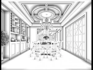 family - kitchen - restaurant 31 3D Model