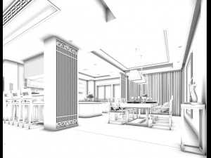 family - kitchen - restaurant 33 3D Model