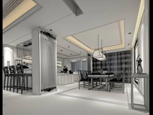 family - kitchen - restaurant 33 3D Model