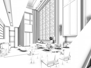 family - kitchen - restaurant 44 3D Model