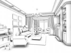 family - kitchen - restaurant 47 3D Model