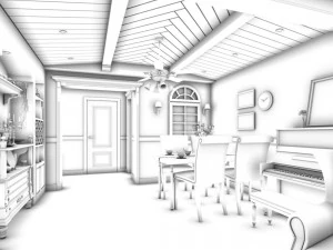 family - kitchen - restaurant 47 3D Model