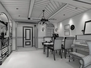 family - kitchen - restaurant 47 3D Model