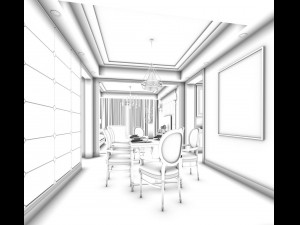 family - kitchen - restaurant 51 3D-Modell