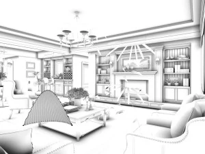 family - kitchen - restaurant 55 3D Model