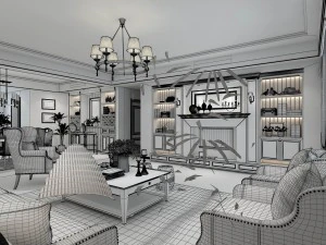 family - kitchen - restaurant 55 3D Model