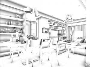 family - kitchen - restaurant 57 Model 3D