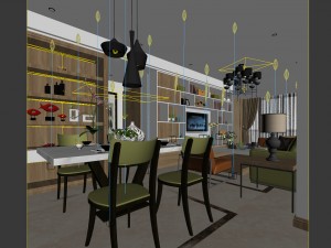 family - kitchen - restaurant 57 Model 3D